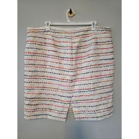J.Crew No.2 Tweed Skirt Plus Size 22 Multicolor Stripe Textured Spring Summer - Picture 3 of 10